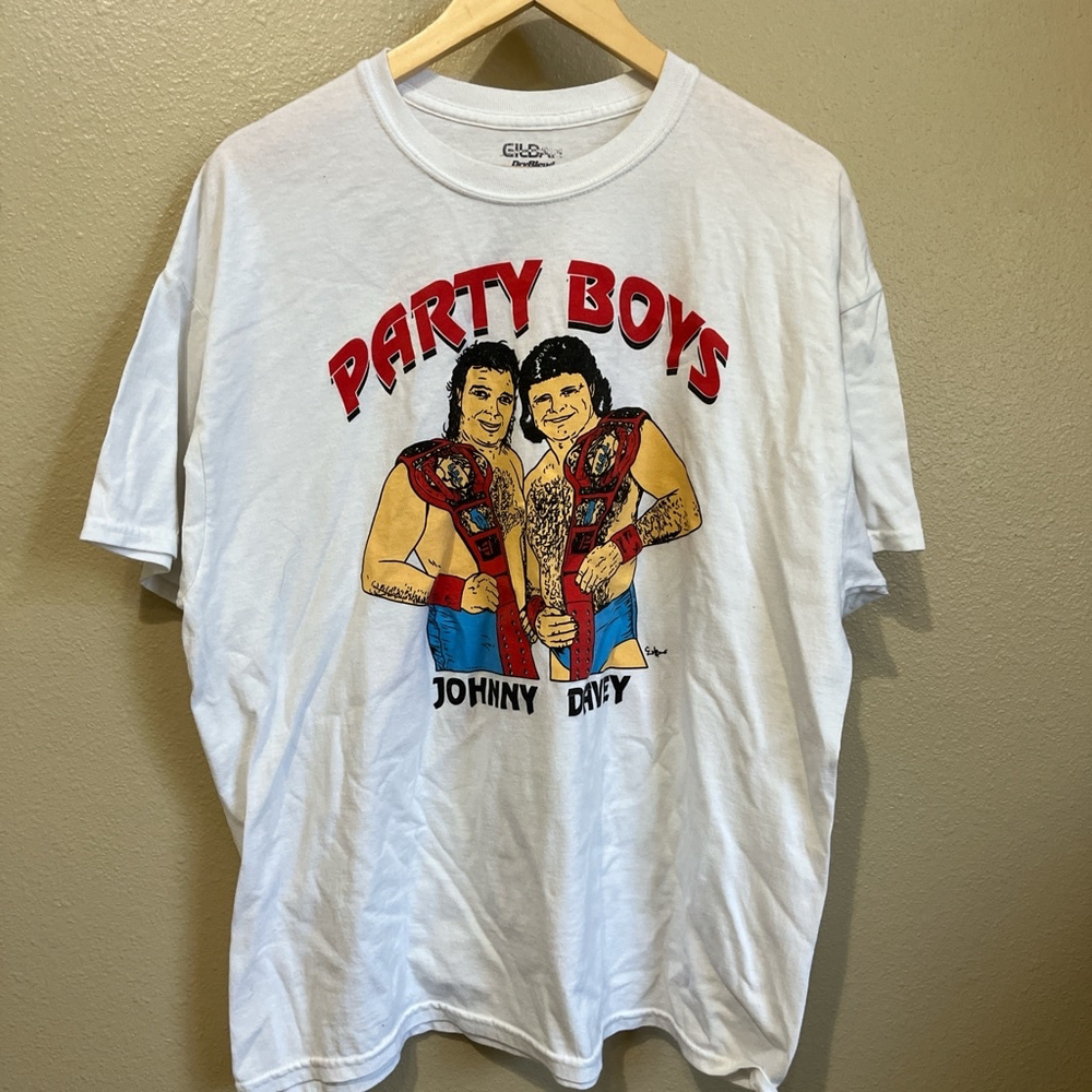 Vintage 90s Johnny and Davey Party Boys wrestling XL tee wrestling